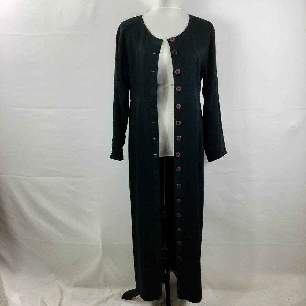 Vintage KIKO COMFORT CLOTHING Empire Waist Maxi Shirt Dress 100% Tencel Size S - Picture 13 of 16